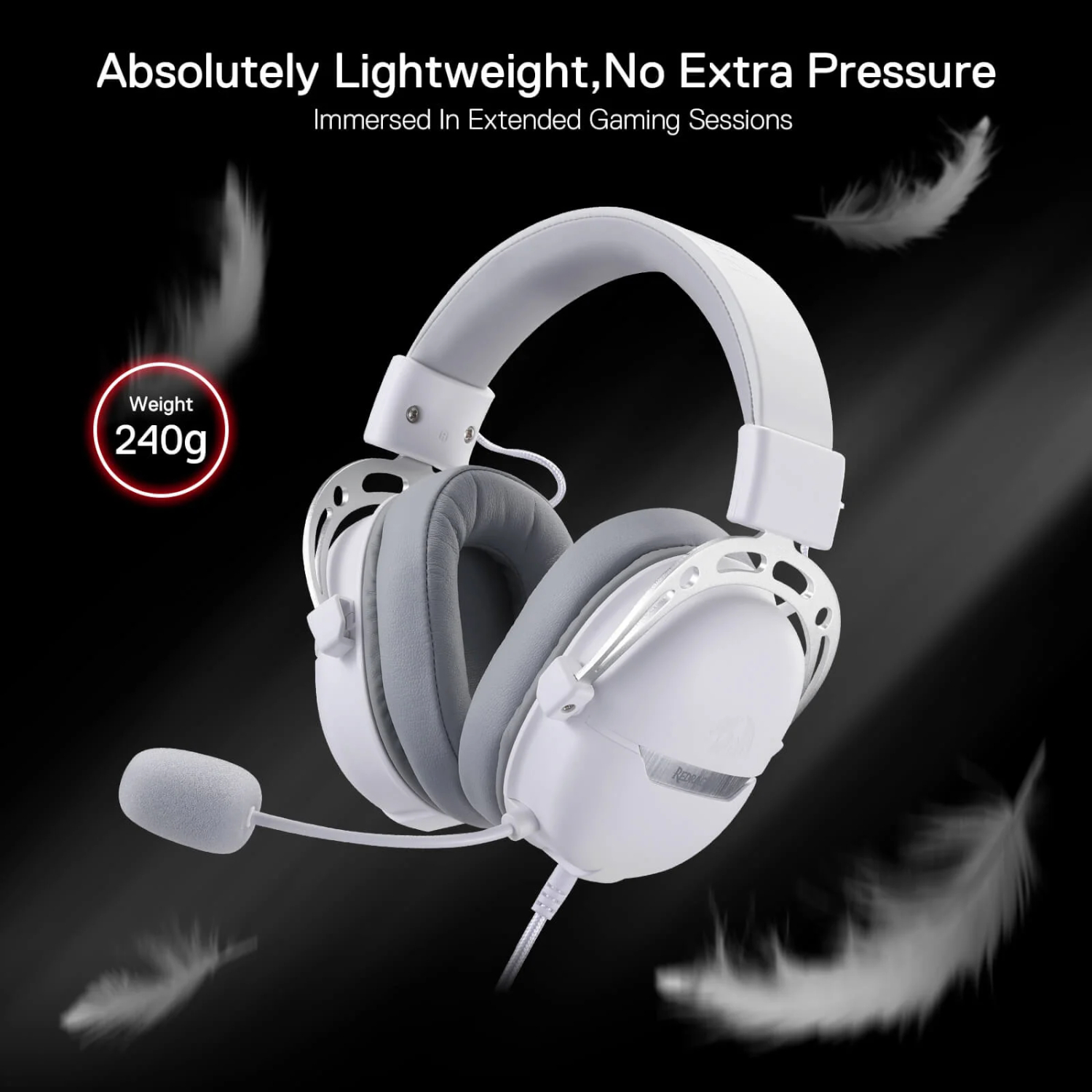 RD-H376WG_REDRAGON-OVER-EAR-AURORA-WH_wr_05 REDRAGON Over-Ear AURORA Gaming Headset - White