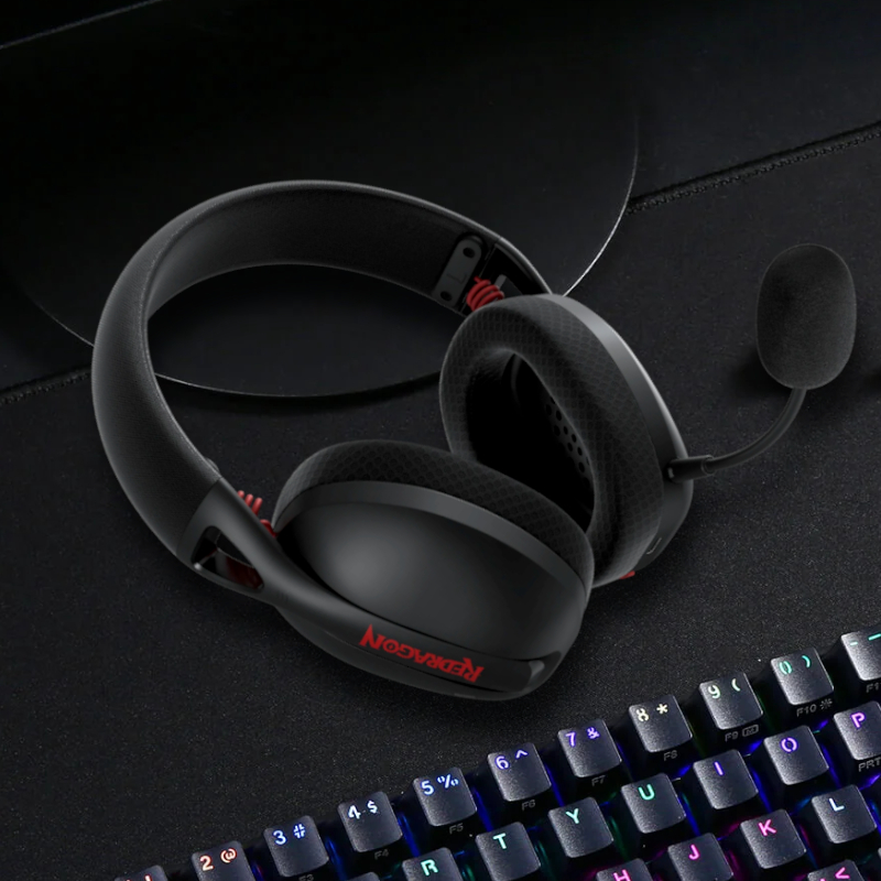 RD-H848_wr_05 REDRAGON Over-Ear IRE BT5.2 Wireless Gaming Headset - Black