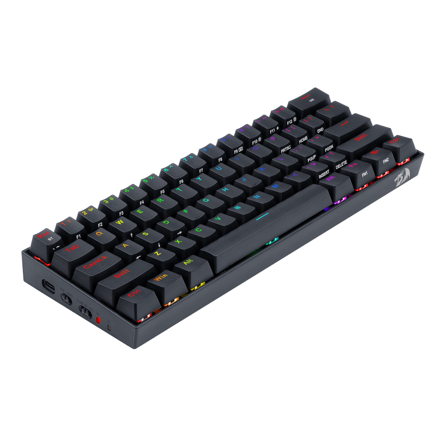 RD-K530RGB-PRO_REDRAGON-DRACONIC-PRO-Mechanical-61-Key-Mechanical-Keyboard-RGB-–-Black_wr_05a REDRAGON DRACONIC PRO Mechanical 61 Key|Bluetooth 5.0|RGB 9 Colour Modes|Rechargable Battery|Type-C Charging Cable Gaming Keyboard - Black