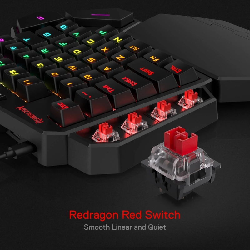RD-K585RGB-PRO_wr_02 REDRAGON Diti Elite Pro One-Handed RGB Wireless Mechanical Gaming Keyboard - Black