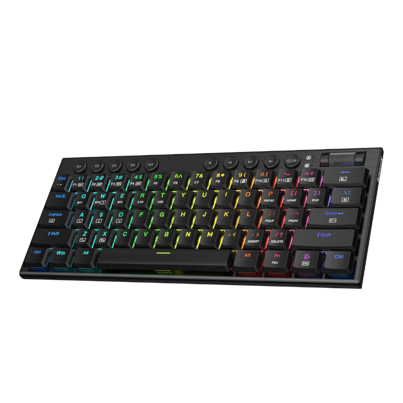 RD-K632RGB-PRO_wr_02 REDRAGON Horus Mini Pro 61Key Wireless Bluetooth Red Switch RGB Low Profile Gaming Mechanical Keyboard - Black