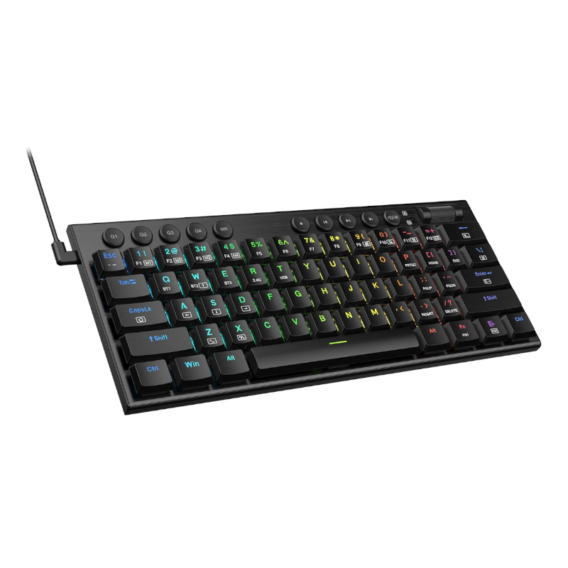 RD-K632RGB-PRO_wr_05 REDRAGON Horus Mini Pro 61Key Wireless Bluetooth Red Switch RGB Low Profile Gaming Mechanical Keyboard - Black