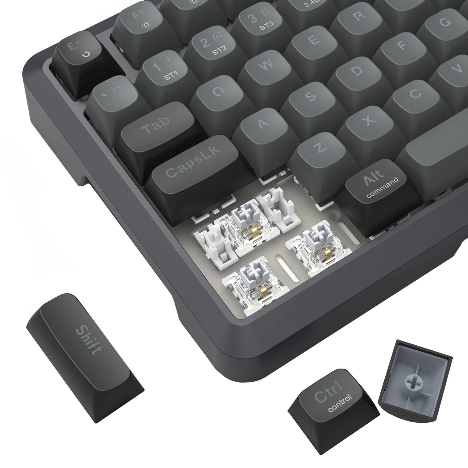 RD-K688GB-RGB-PRO_REDRAGON-KB-MECH-BRAGI-PRO-RGB-BK_wr_06 Redragon BRAGI PRO K688 98+1 Gasket Wireless Mechanical Keyboard (Triple Mode, RGB, Hot-Swappable, Cream Linear Switches)