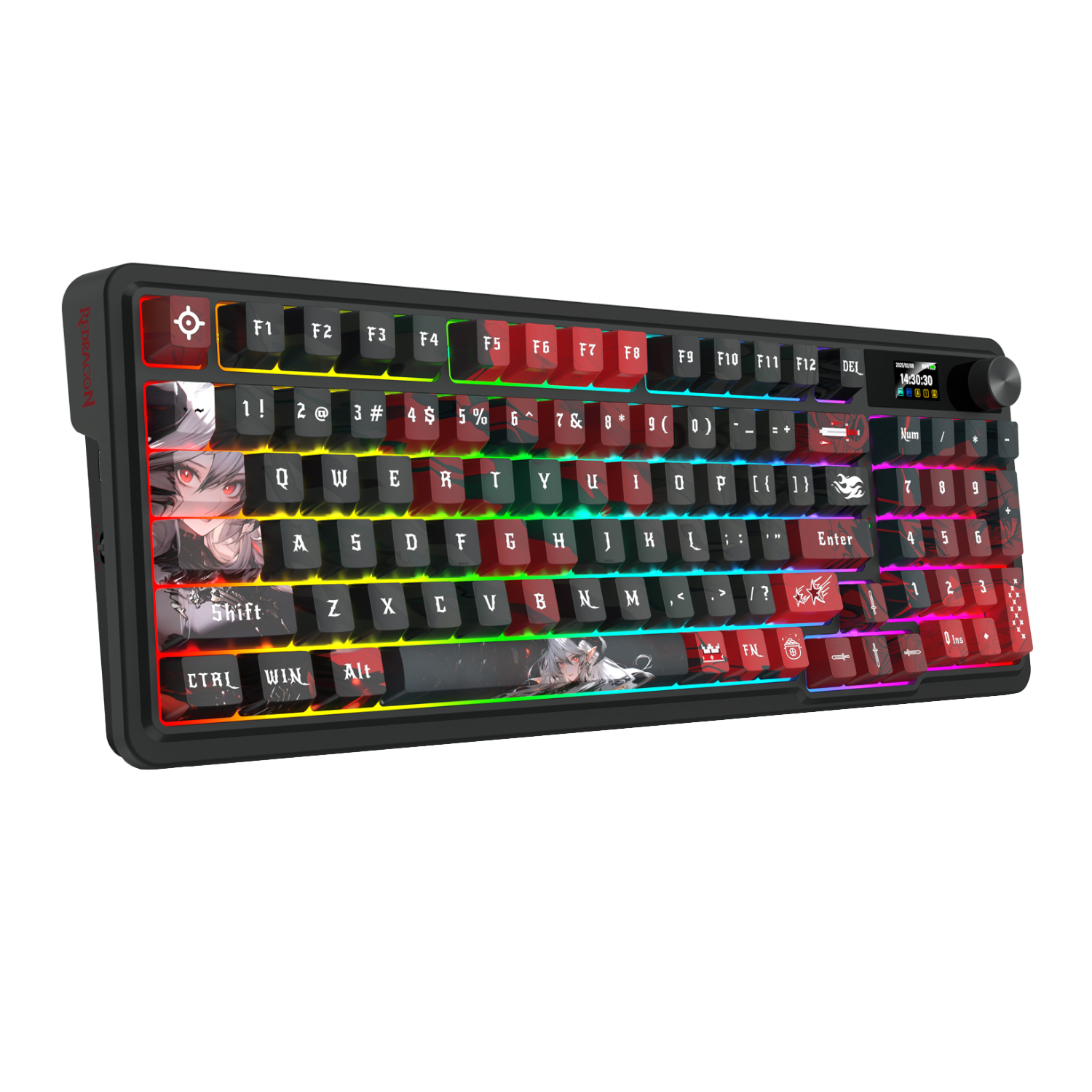 RD-K719AK-RGB-PRO_Redragon-K719AK-ARTEMIS-PRO-RGB-Wireless-LCD-Mechanical-Gaming-Keyboard-Black_wr_01a Redragon K719AK ARTEMIS PRO RGB Wireless LCD Mechanical Gaming Keyboard (Anime Edition)