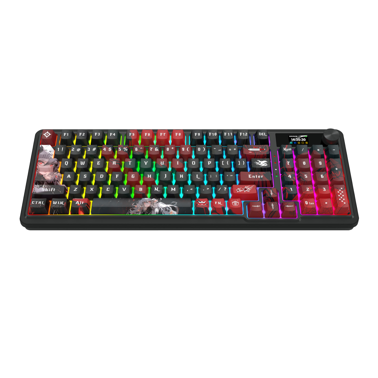 RD-K719AK-RGB-PRO_Redragon-K719AK-ARTEMIS-PRO-RGB-Wireless-LCD-Mechanical-Gaming-Keyboard-Black_wr_03a Redragon K719AK ARTEMIS PRO RGB Wireless LCD Mechanical Gaming Keyboard (Anime Edition)