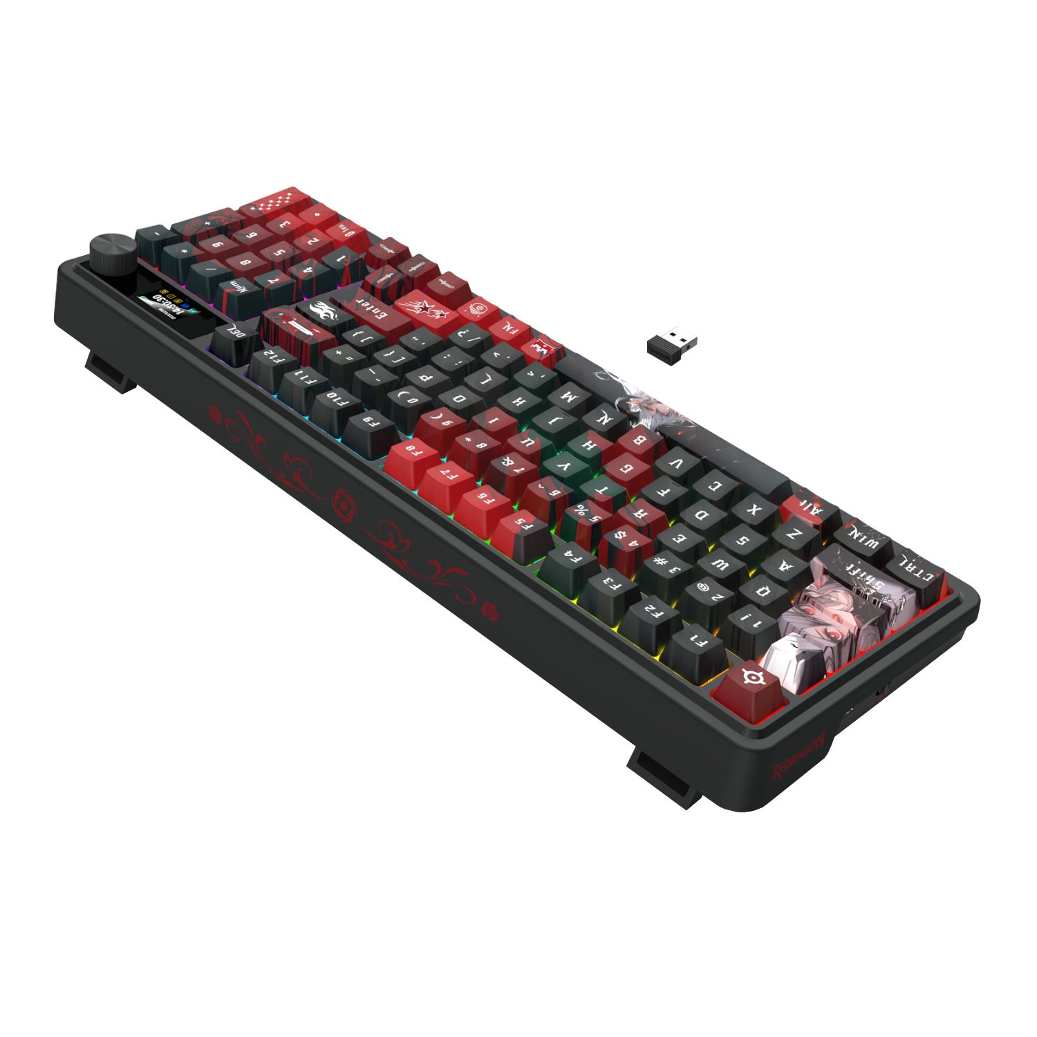 RD-K719AK-RGB-PRO_Redragon-K719AK-ARTEMIS-PRO-RGB-Wireless-LCD-Mechanical-Gaming-Keyboard-Black_wr_04a Redragon K719AK ARTEMIS PRO RGB Wireless LCD Mechanical Gaming Keyboard (Anime Edition)