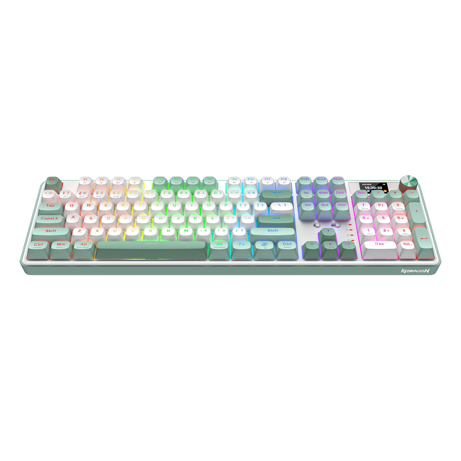 RD-K761WG-RGB-PRO_Redragon-WYVERN-K761-Pro-Full-size-RGB-Wireless-Mechanical-Gaming-Keyboard-White-Green_wr_01a Redragon WYVERN K761 Pro Full-size RGB Wireless Mechanical Gaming Keyboard - White/Green