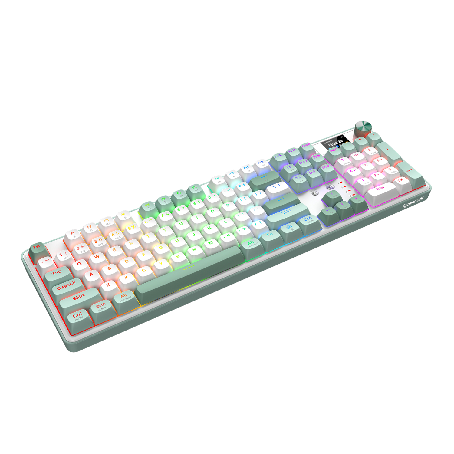 RD-K761WG-RGB-PRO_Redragon-WYVERN-K761-Pro-Full-size-RGB-Wireless-Mechanical-Gaming-Keyboard-White-Green_wr_03a Redragon WYVERN K761 Pro Full-size RGB Wireless Mechanical Gaming Keyboard - White/Green