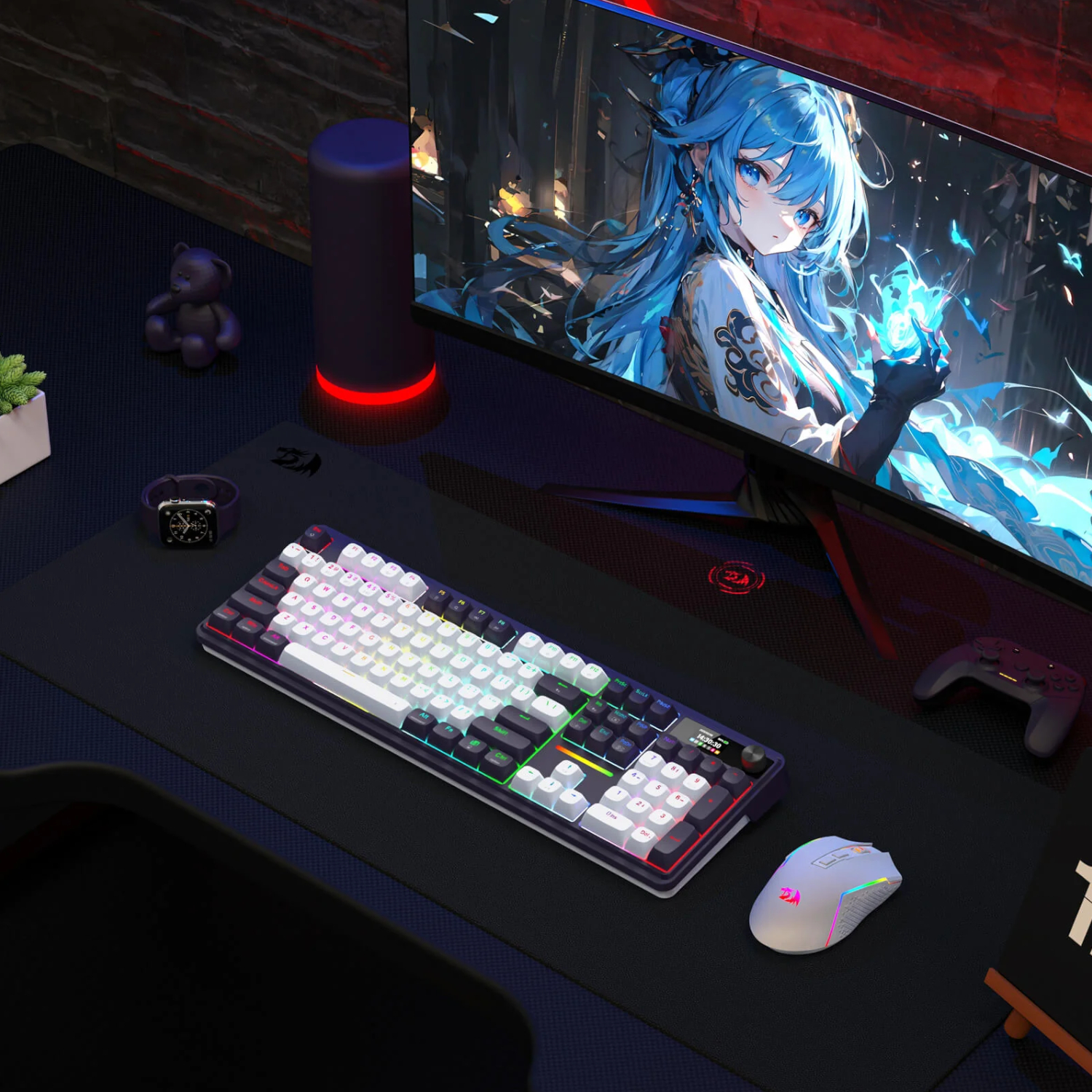 RD-K762WB-RGB-PRO_Redragon-K762WB-RGB-PRO-LCD-Full-size-Gasket-Mechanical-Keyboard-Black_wr_06a Redragon K762WB-RGB-PRO LCD Full-size Gasket Mechanical Keyboard - Black