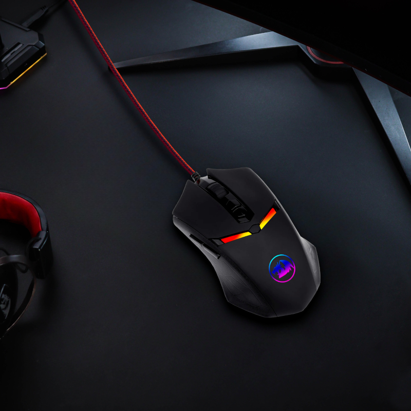 RD-M602-1_wr_08a Redragon NEMEANLION 2 7200DPI Wired Gaming Mouse - Black