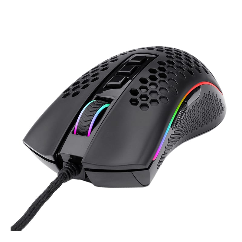RD-M808-RGB_wr_02 REDRAGON STORM 12400DPI 7 Buttons|Ergonomic Design|P3327 Optical Sensor|Lightweight Body|RGB Backlit gaming Mouse - Black
