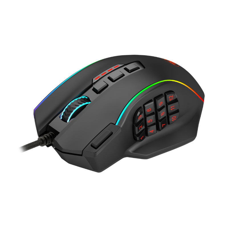RD-M901-K-2_wr_02 REDRAGON PERDICTION 4 12400DPI RGB MMO Ergo Gaming Mouse - Black