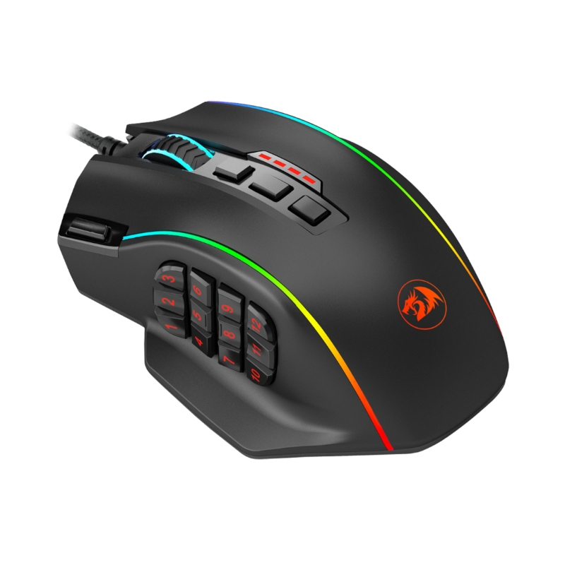 RD-M901-K-2_wr_04 REDRAGON PERDICTION 4 12400DPI RGB MMO Ergo Gaming Mouse - Black