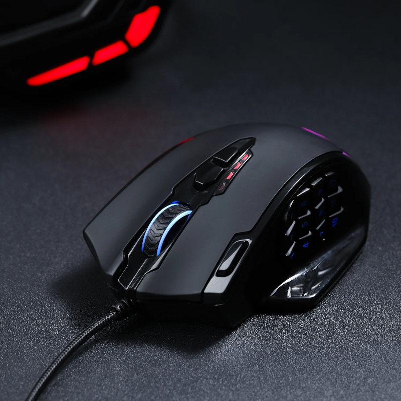 RD-M908_wr_09a REDRAGON IMPACT 12400DPI MMO Gaming Mouse - Black