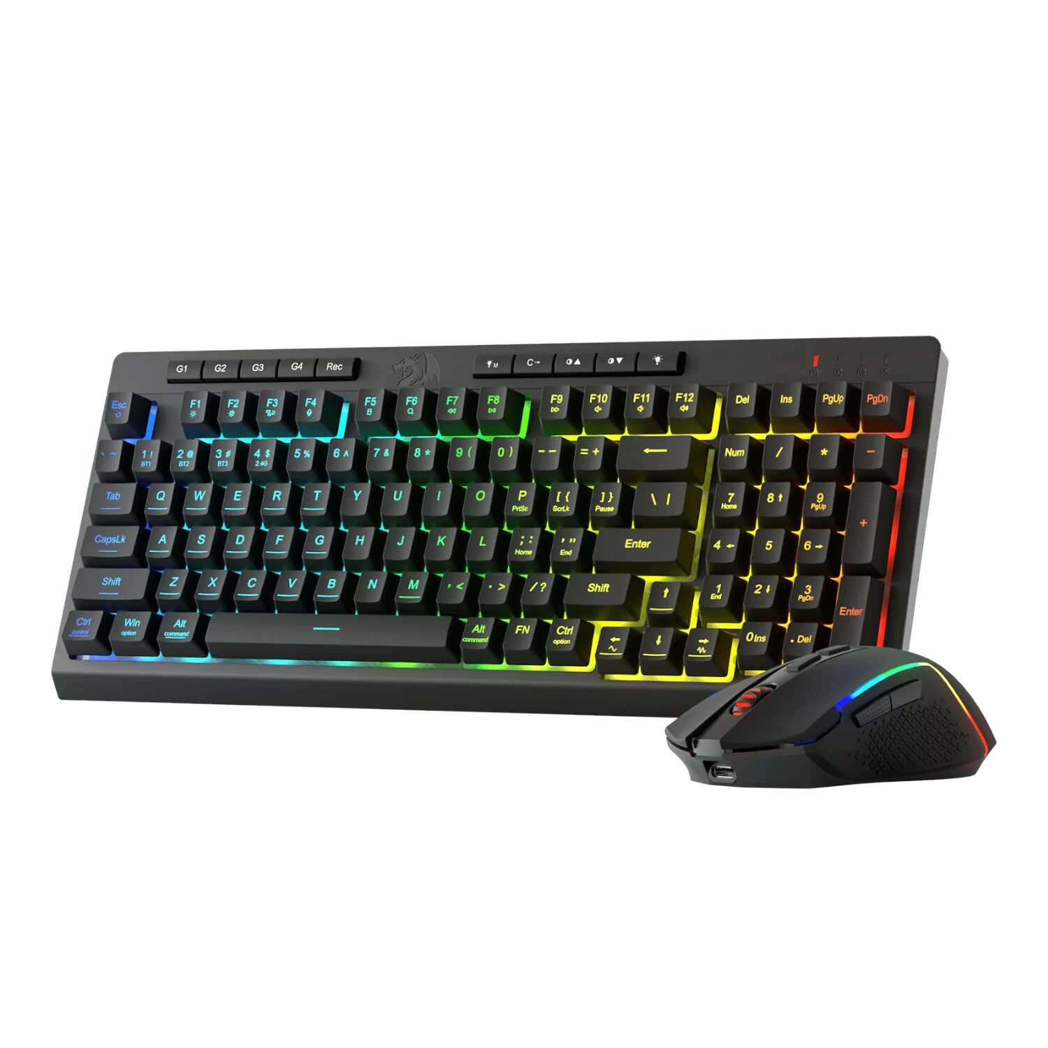 RD-S142-WR-01 Redragon RYLO PRO S142 Tri-Mode RGB Gaming Keyboard and Mouse Combo