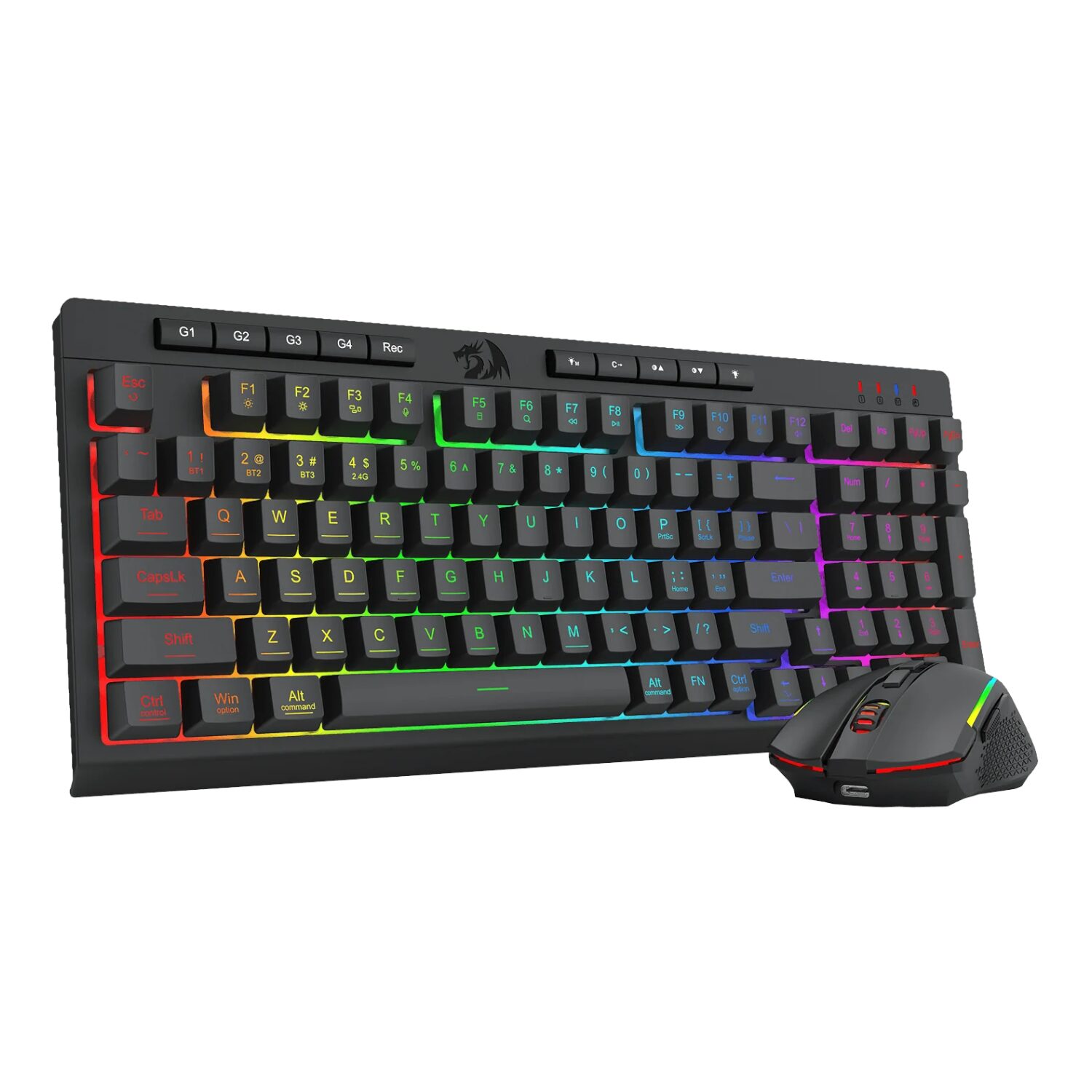 RD-S142-WR-03 Redragon RYLO PRO S142 Tri-Mode RGB Gaming Keyboard and Mouse Combo