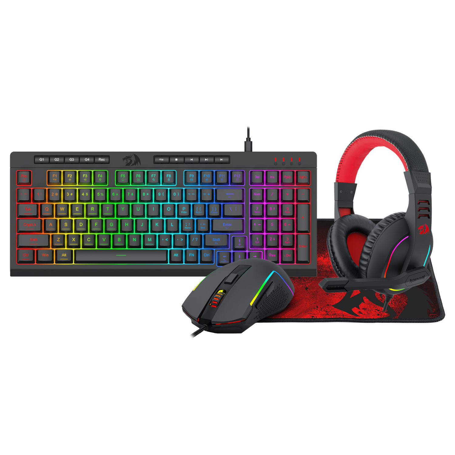 RD-S148_Redragon-4IN1-Gaming-Combo_wr_01 Redragon 4-in-1 Keyboard | Mouse | Mousepad | RGB Headset Gaming Combo