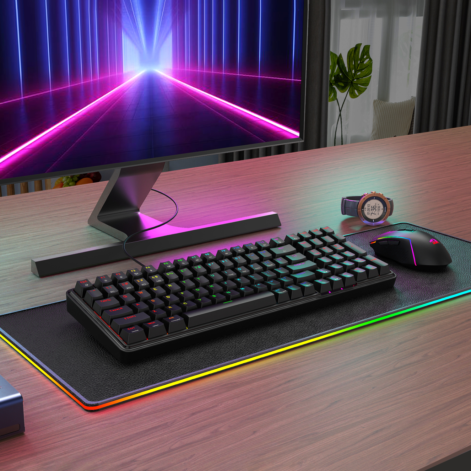 RD-S162_Redragon-S162-2-in-1-RGB-Wireless-Keyboard-and-Mouse-Gaming-Combo-Black_wr_06a Redragon S162 RGB 3-Mode Wireless Mechanical Gaming Keyboard and Mouse Combo - Black