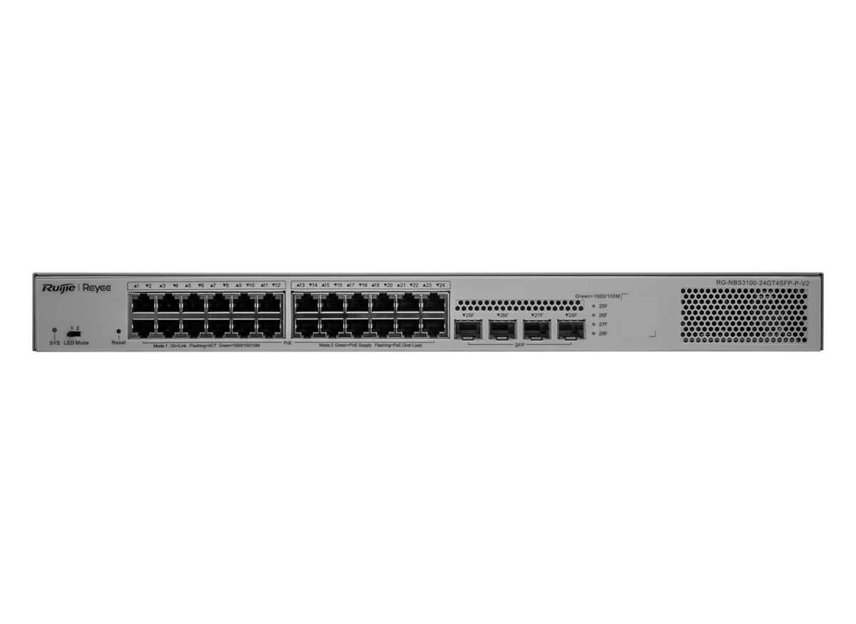 RG-NBS24P4S Reyee 24 Port Gigabit PoE 370W 4SFP Layer 2+ Smart Managed Switch