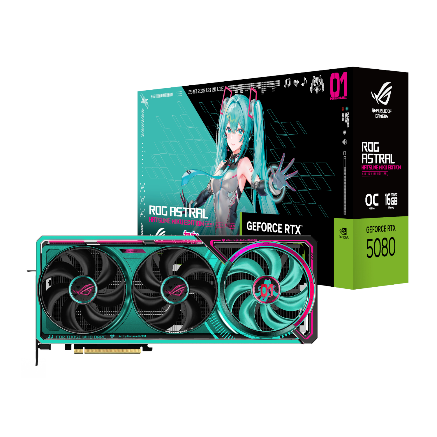 ROG-ASTRAL-RTX5080-O16G-M_Asus-ROG-Astral-GeForce-RTX-5080-16GB-GDDR7-OC-Hatsune-Miku-Graphics-Card_wr_01a Asus ROG Astral GeForce RTX 5080 16GB GDDR7 OC Hatsune Miku Graphics Card