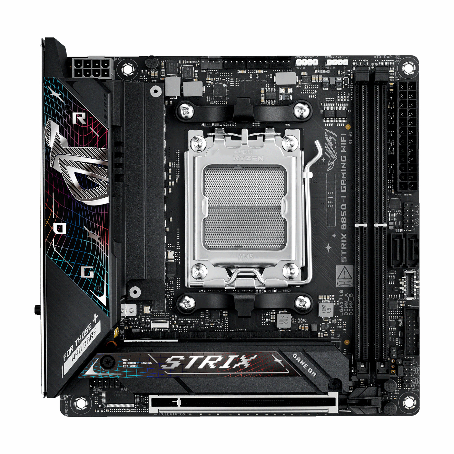 ROG-STRIX-B850-I-GAMING_Asus-ROG-Strix-B850-I-Gaming-WiFi-AM5-Mini-ITX-Gaming-Motherboard_wr_02a Asus ROG Strix B850-I Gaming WiFi AM5 Mini-ITX Gaming Motherboard