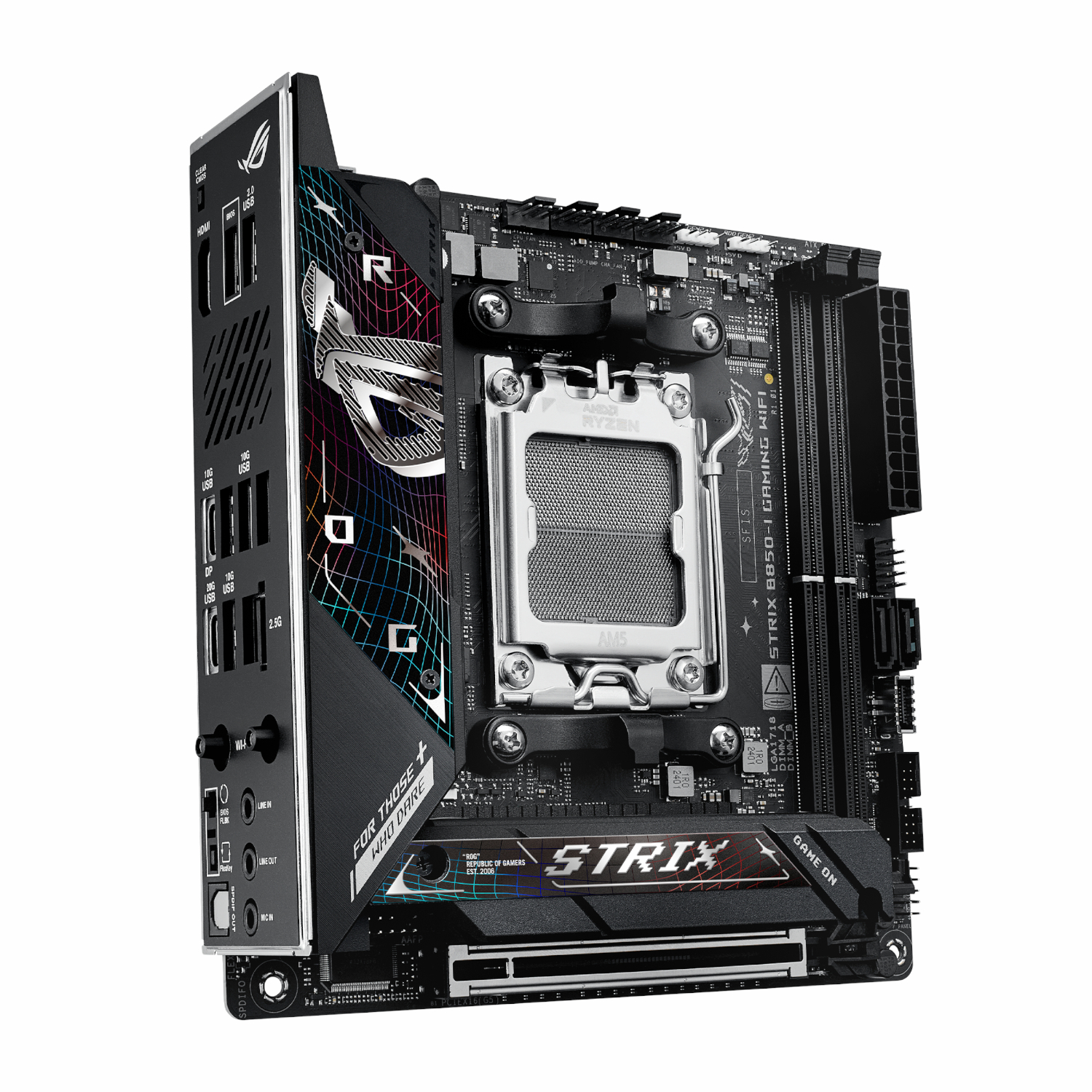 ROG-STRIX-B850-I-GAMING_Asus-ROG-Strix-B850-I-Gaming-WiFi-AM5-Mini-ITX-Gaming-Motherboard_wr_03a Asus ROG Strix B850-I Gaming WiFi AM5 Mini-ITX Gaming Motherboard