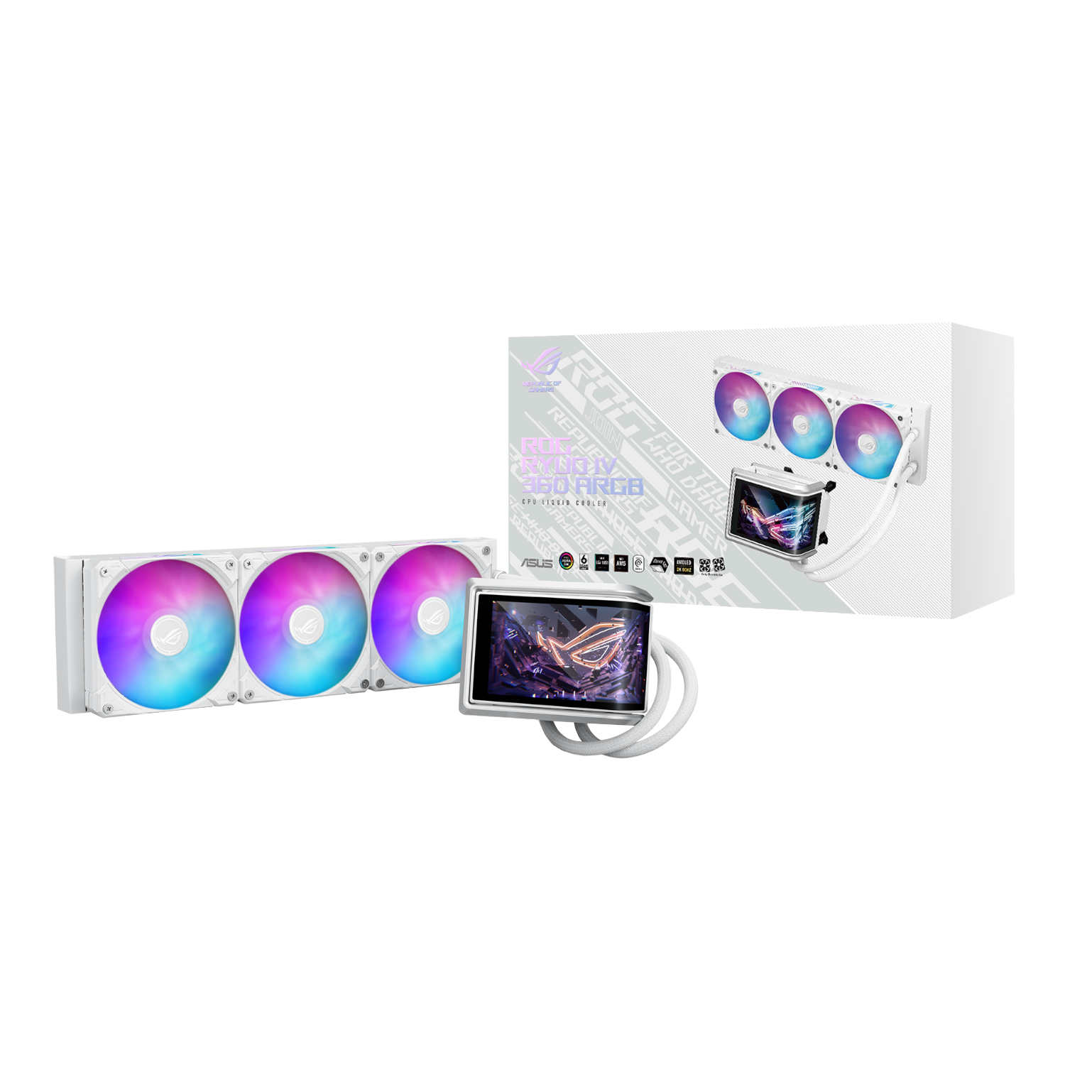 ROGRYUOIV360ARGB-WH_ASUS-ROG-RYUO-IV-360-ARGB-Liquid-CPU-Cooler-White_wr_01a ASUS ROG RYUO IV 360 ARGB Liquid CPU Cooler White Edition