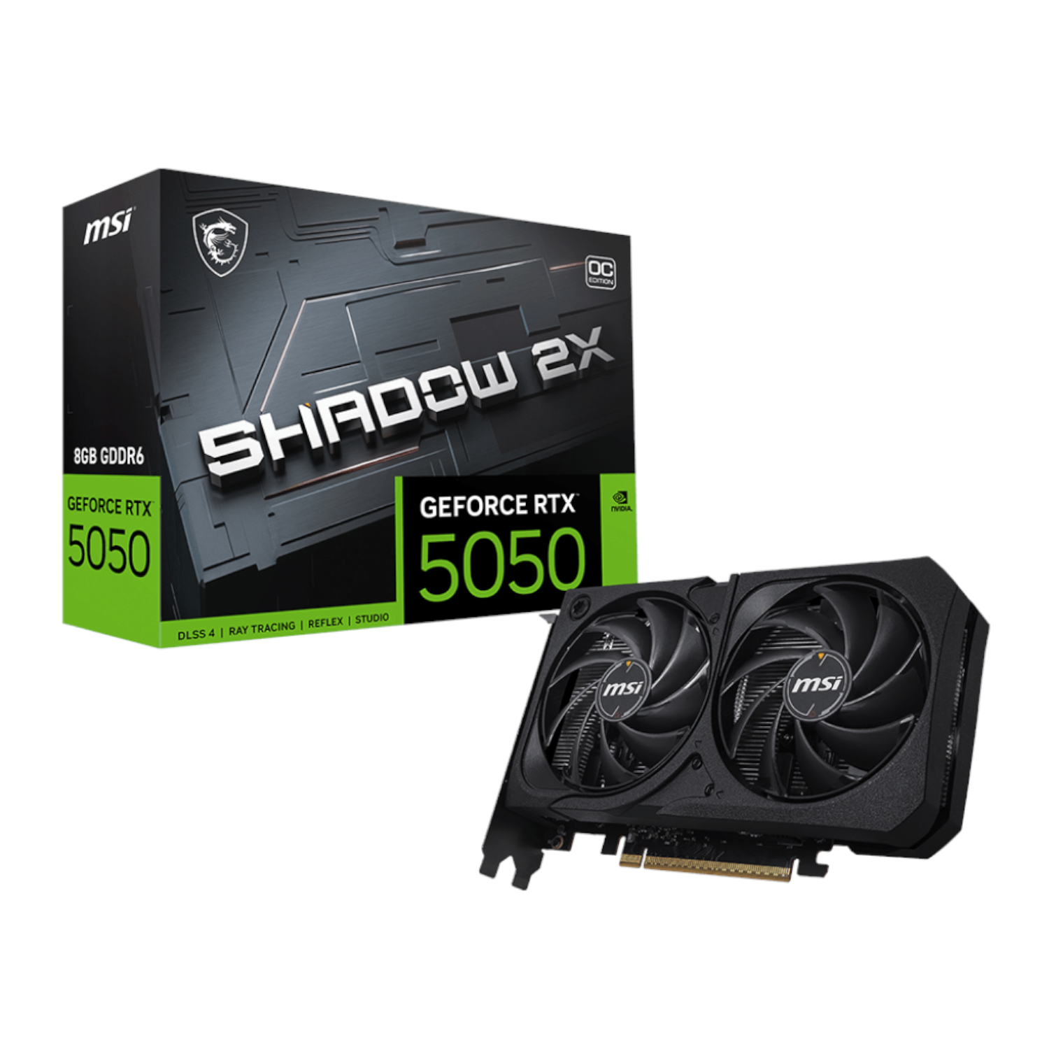 RTX5050SHADOW2XOC8G_MSI-Nvidia-GeForce-RTX-5050-Shadow-2X-OC-8GB-Graphics-Card_wr_01a MSI Nvidia GeForce RTX 5050 Shadow 2X OC 8GB Graphics Card
