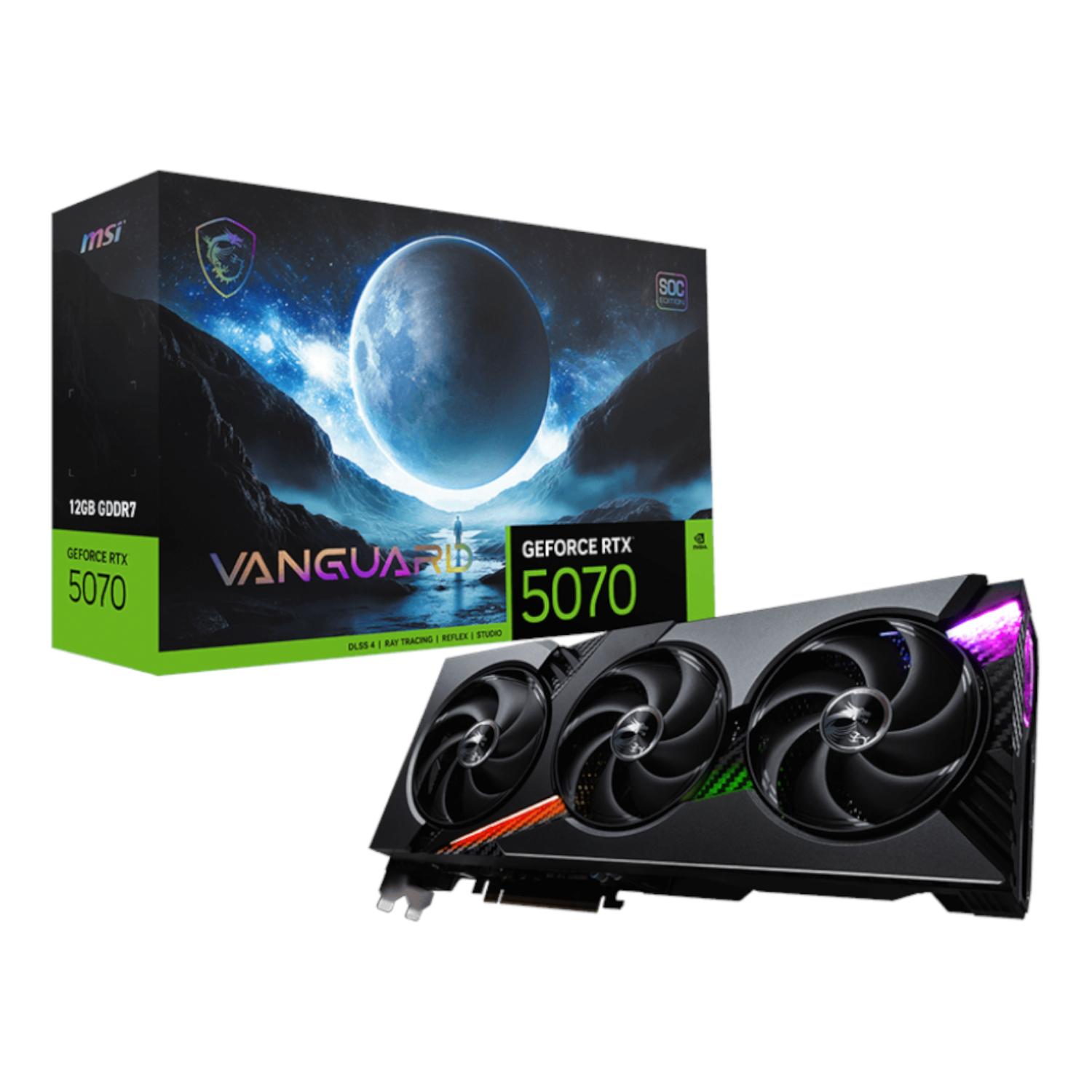 RTX5070VANGUARDSOC12GB_MSI-GF-RTX-5070-VANGAURD-SOC-12GB_wr_01 MSI GeForce RTX 5070 VANGUARD SOC 12GB Graphics Card