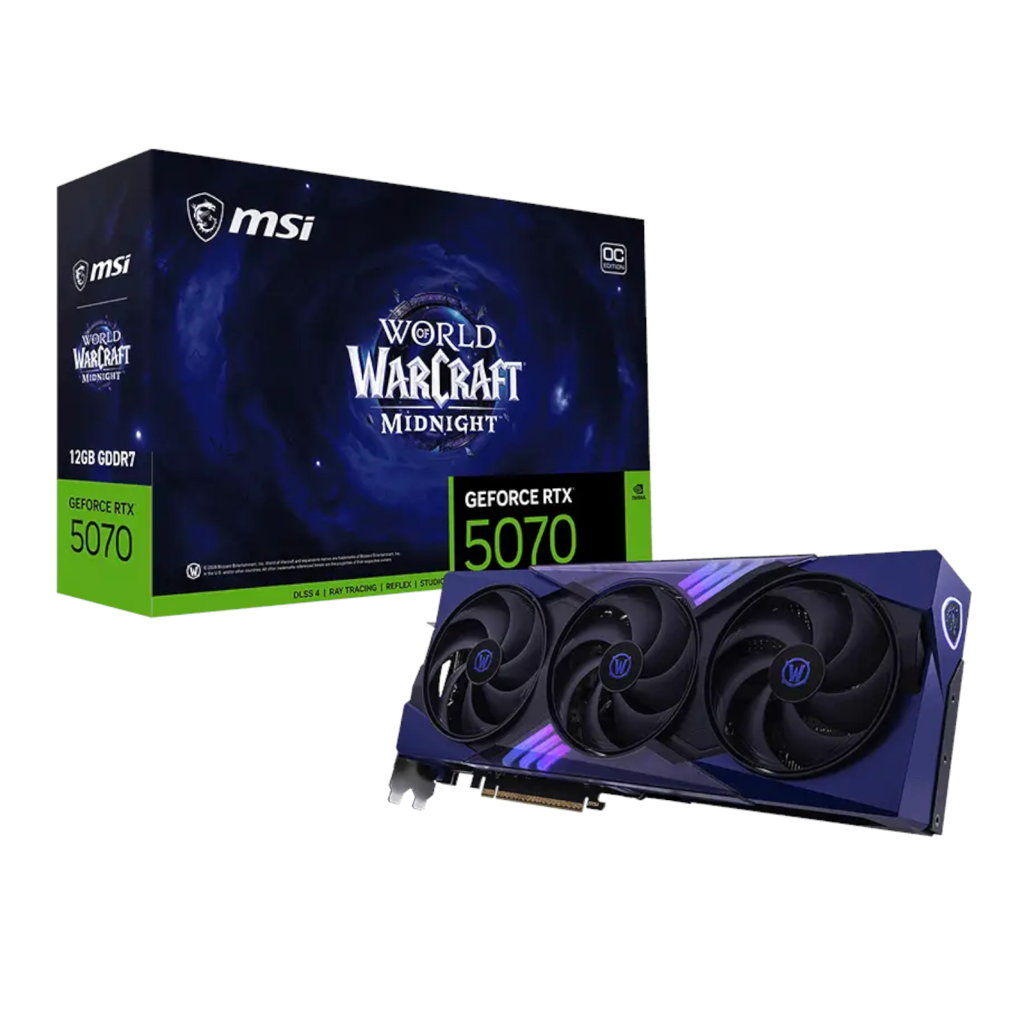 RTX5070WOWMIDVOIDOC12GB_MSI-GeForce-RTX-5070-12GB-World-of-Warcraft-MIDNIGHT-VOID-EDITION-OC-Graphics-Card_wr_01a MSI GeForce RTX 5070 12GB World of Warcraft MIDNIGHT VOID EDITION OC Graphics Card