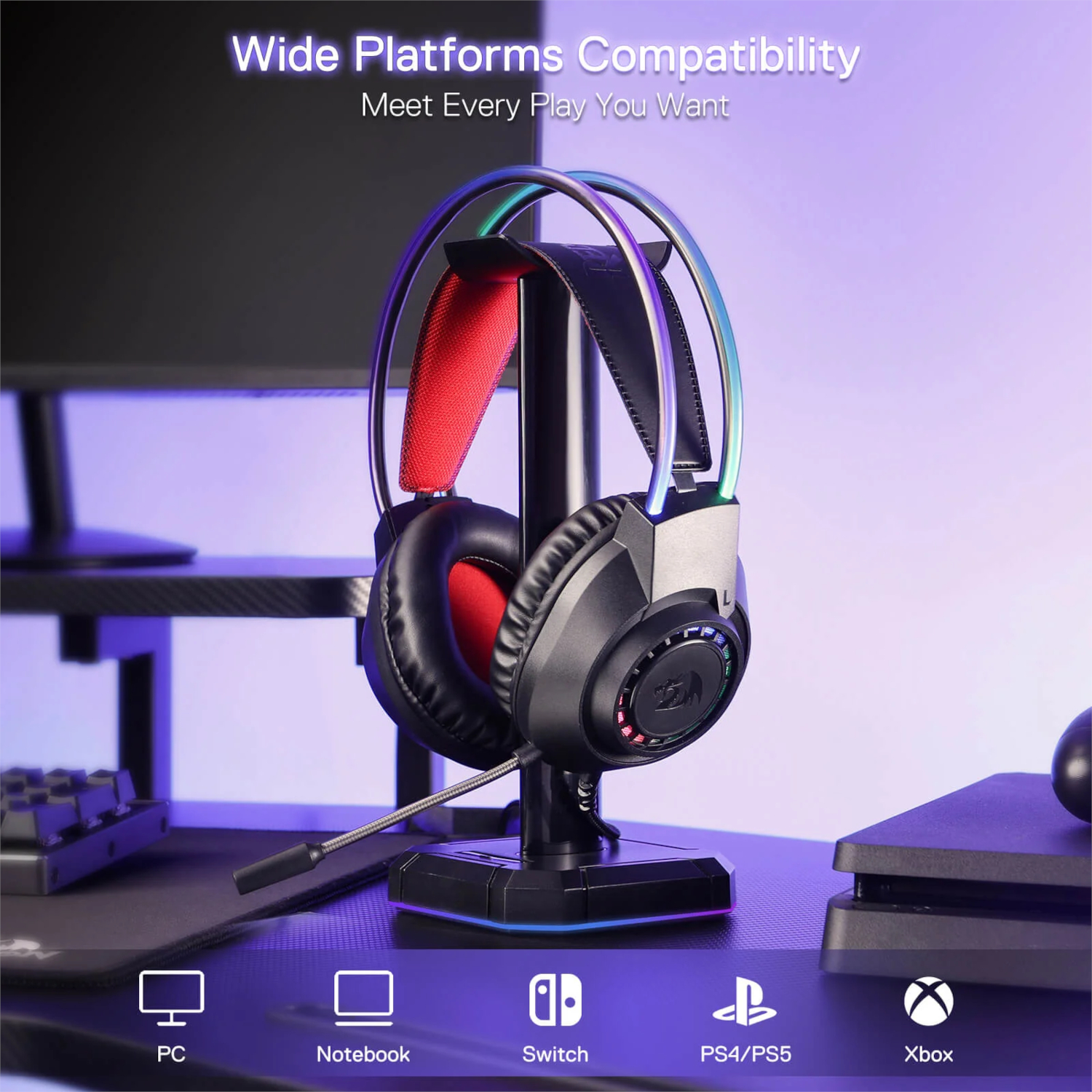 Redragon-SCREAM-H231-Wired-Gaming-Headset-wr-02 Redragon SCREAM Over-Ear RGB Gaming Headset - Black
