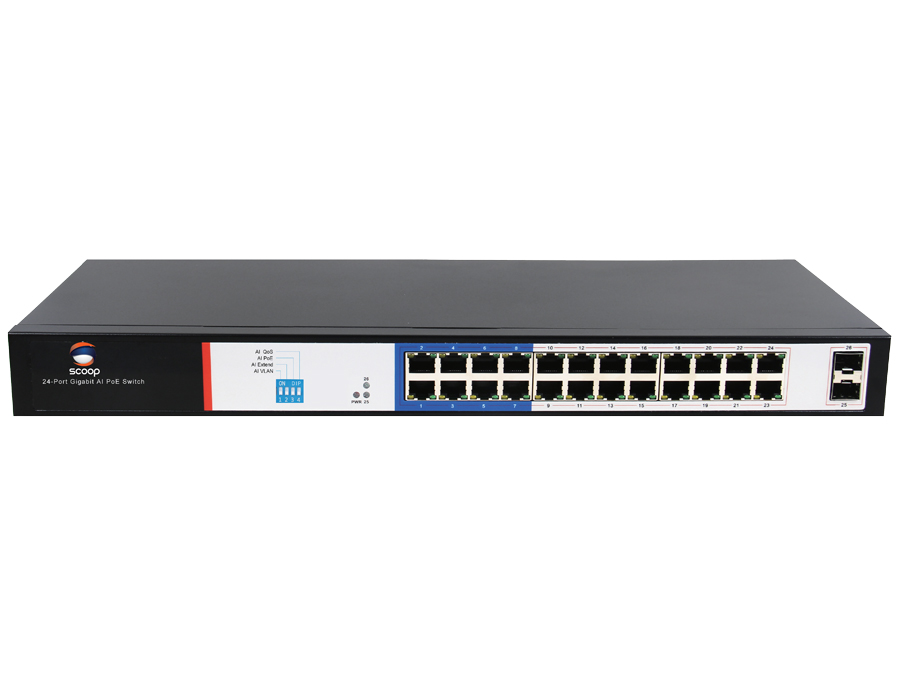 SPS-24G2S Scoop 24 Port Gigabit PoE 250W 2SFP Switch