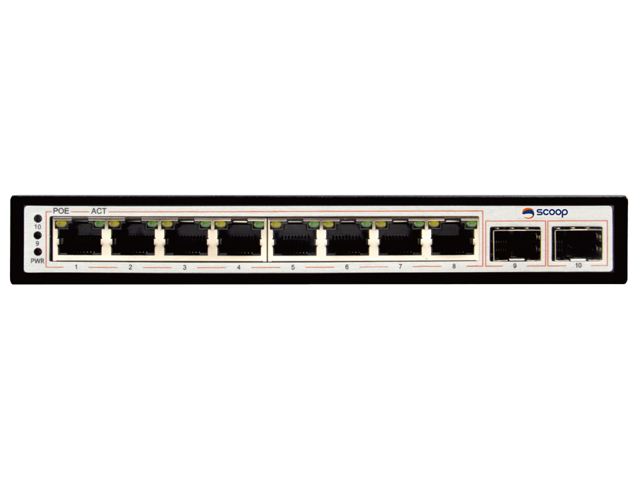 SPS-8G2S Scoop 8 Port Gigabit PoE 96W 2SFP Switch
