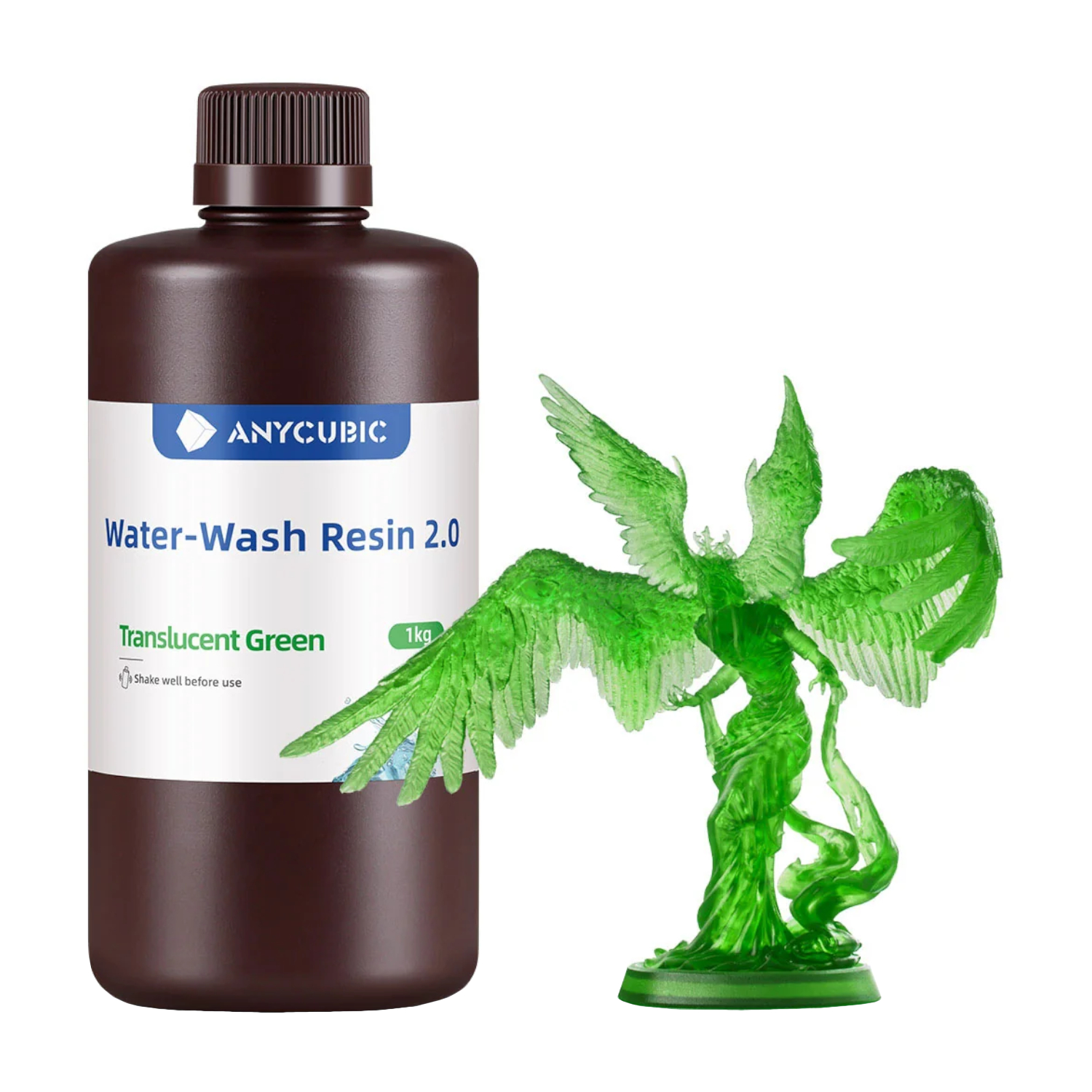 SSX2TG-103A_Anycubic-Water-Wash-Resin-2.0-Trasnslucent-Green_wr_01a Anycubic Water Wash Resin 2.0 – Translucent Green