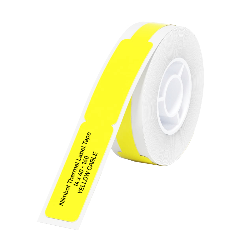 T12.5x7435-65YELLOW-CABL_wr_01 NIIMBOT D11/D110/D101/H1S Thermal Label 12.5x74mm - 65 Labels Per Roll - Yellow for Cable