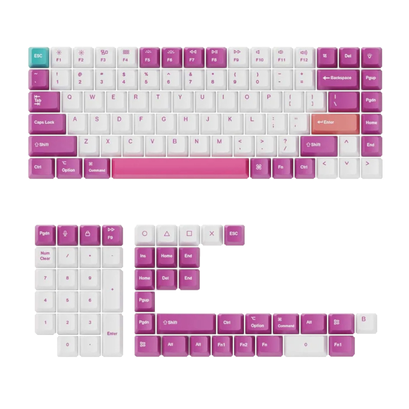T4_wr_01 Keychron OEM Dye-Sub PBT Full Set Keycap Set - Unicorn