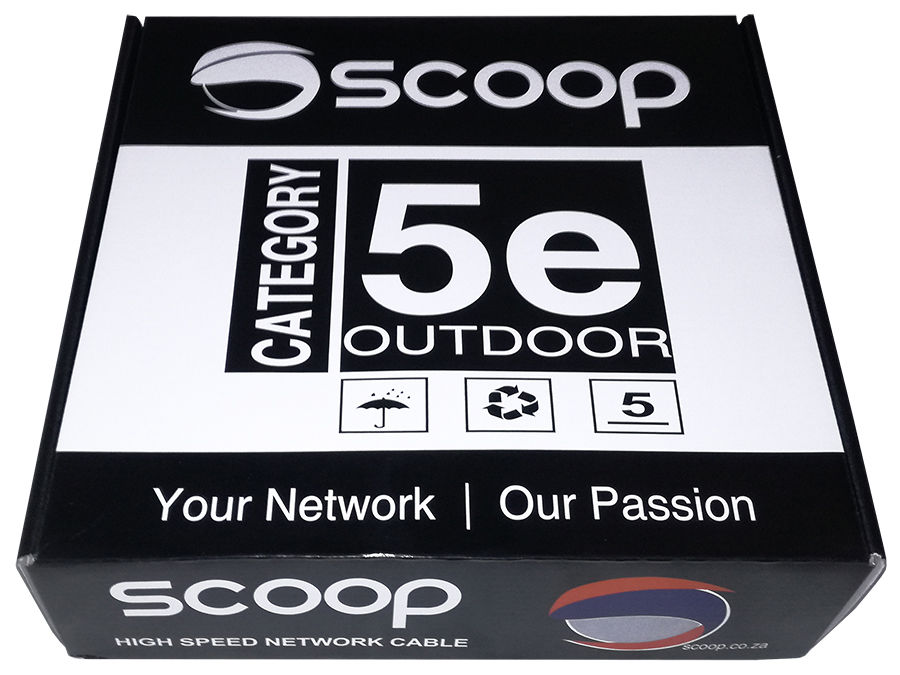 TC-100C Scoop 100m Box Cat5e Outdoor FTP CCA Cable
