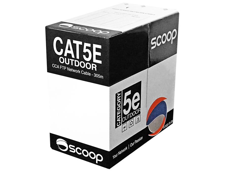 TC-305C Scoop 305m Box Cat5e Outdoor FTP CCA Cable