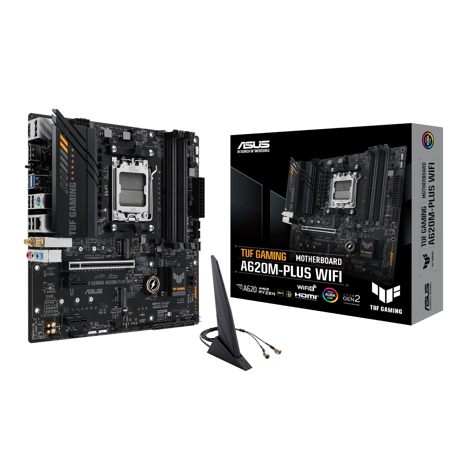 TUFGAMINGA620M-PLUSWIFI_Asus-TUF-Gaming-A620M-PLUS-AM5-WIFI-M-ATX-Motherboard_wr_01a Asus TUF Gaming A620M-PLUS AM5 WIFI M-ATX Motherboard
