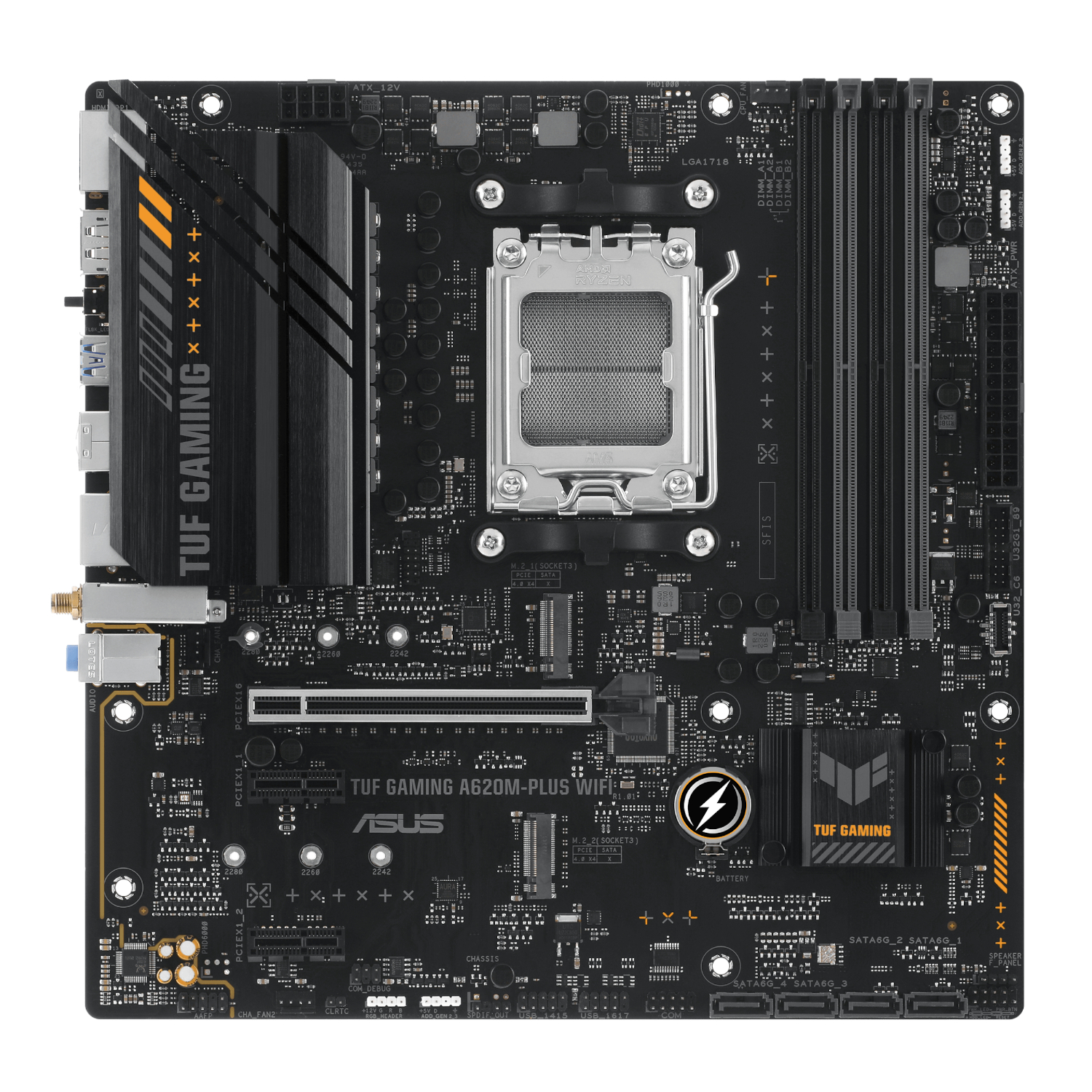 TUFGAMINGA620M-PLUSWIFI_Asus-TUF-Gaming-A620M-PLUS-AM5-WIFI-M-ATX-Motherboard_wr_02a Asus TUF Gaming A620M-PLUS AM5 WIFI M-ATX Motherboard