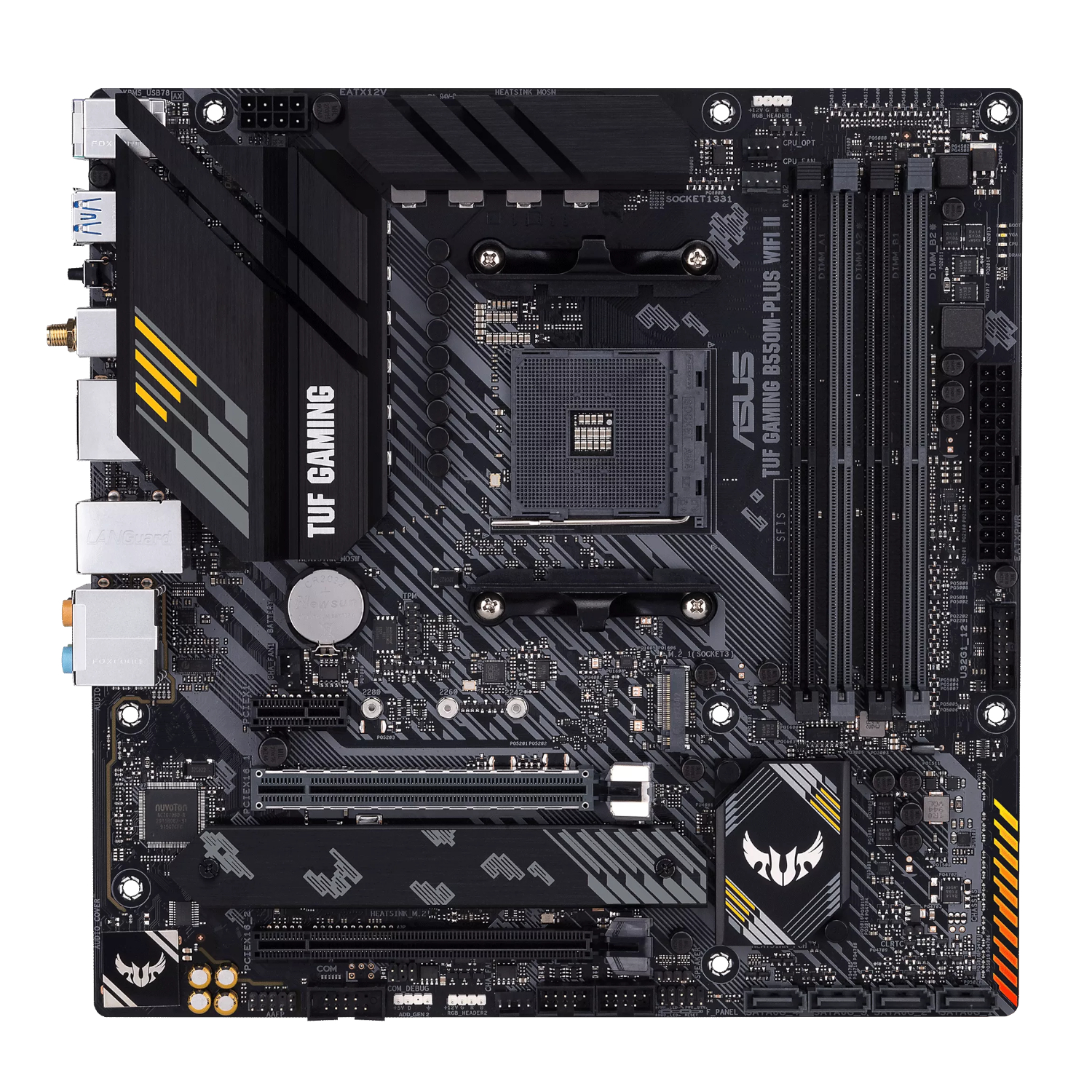 TUFGAMINGB550M-PLUSWIFIII_TUF-GAMING-B550M-PLUS-WIFI-II-mATX-Gaming-Motherboard_wr_02a Asus TUF GAMING B550M-PLUS WIFI II mATX Gaming Motherboard
