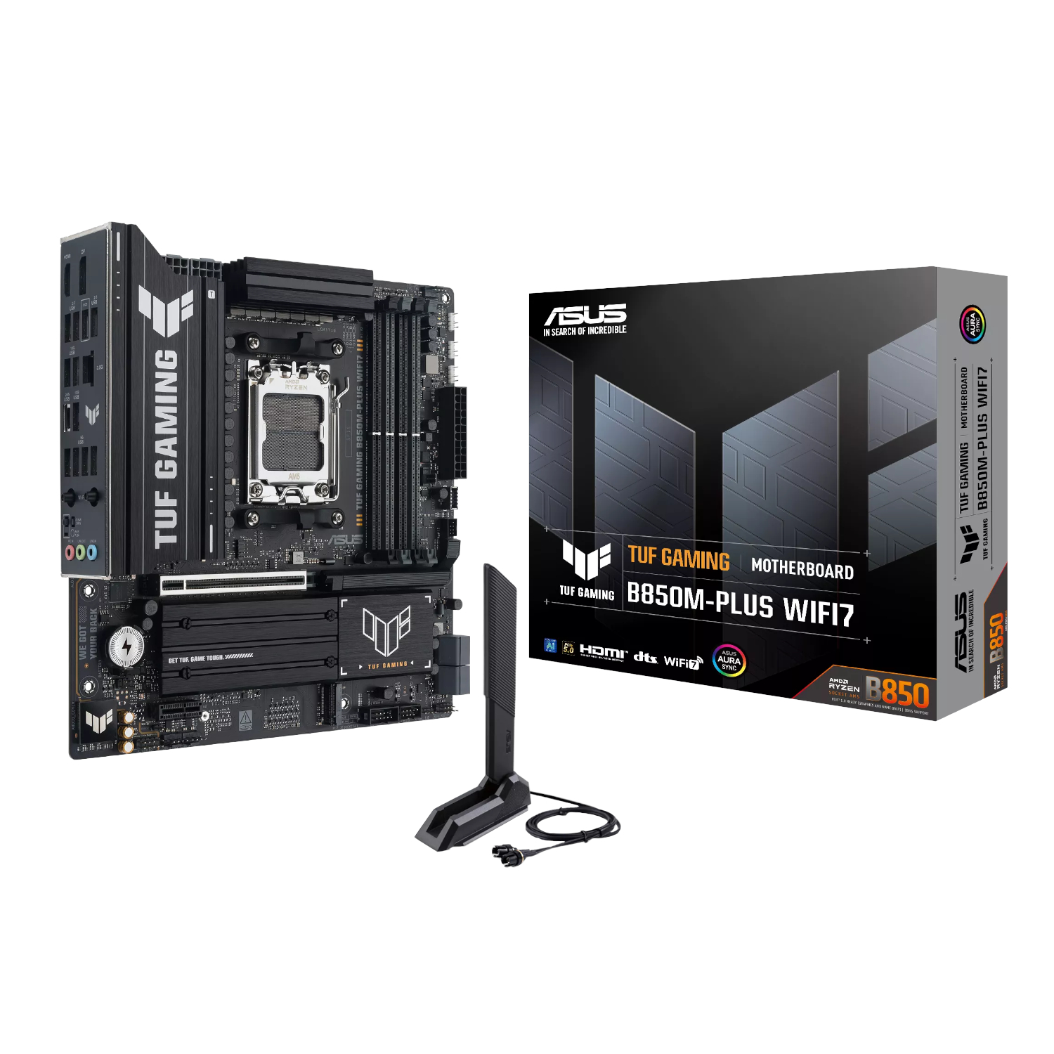 TUFGAMINGB850MPLUSWIFI7_ASUS-TUF-Gaming-B850M-Plus-WIFI-AMD-AM5-M-ATX-Gaming-Motherboard_wr_01a ASUS TUF Gaming B850M-Plus WIFI AMD AM5 M-ATX Gaming Motherboard