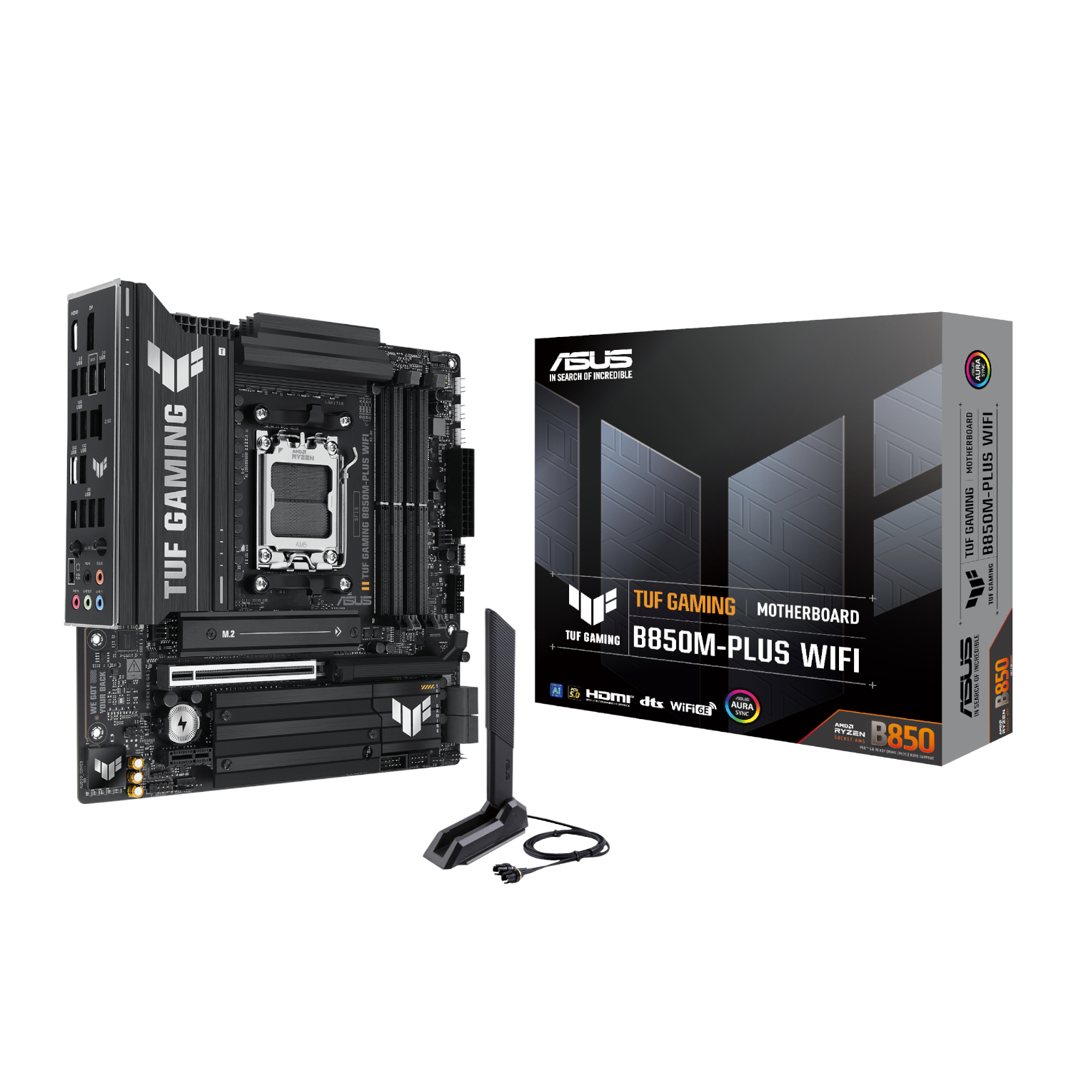 TUFGAMINGB850MPLUSWIFI_Asus-TUF-Gaming-B850M-PLUS-WIFI-AM5-Micro-ATX-Gaming-Motherboard-Black_wr_01 Asus TUF Gaming B850M-PLUS WIFI AM5 Micro ATX Gaming Motherboard