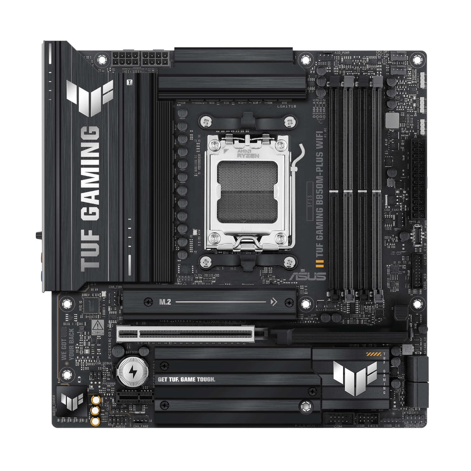 TUFGAMINGB850MPLUSWIFI_Asus-TUF-Gaming-B850M-PLUS-WIFI-AM5-Micro-ATX-Gaming-Motherboard-Black_wr_02 Asus TUF Gaming B850M-PLUS WIFI AM5 Micro ATX Gaming Motherboard