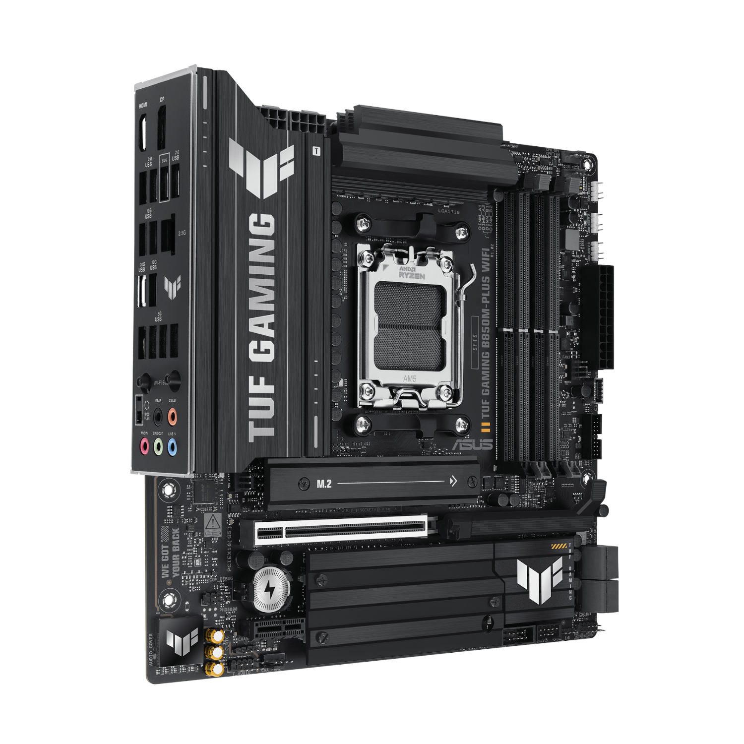 TUFGAMINGB850MPLUSWIFI_Asus-TUF-Gaming-B850M-PLUS-WIFI-AM5-Micro-ATX-Gaming-Motherboard-Black_wr_03 Asus TUF Gaming B850M-PLUS WIFI AM5 Micro ATX Gaming Motherboard