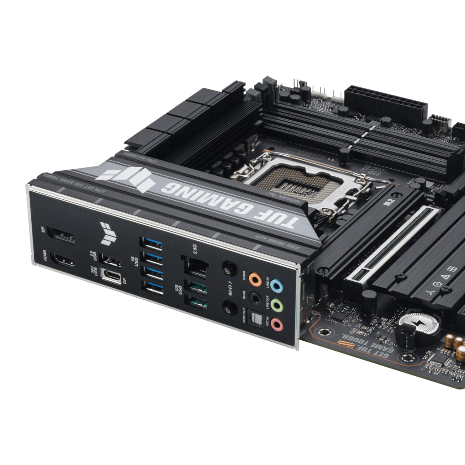 TUFGAMINGB860M-PLUSWIFI-wr-04 Asus TUF Gaming B860M-Plus Wi-Fi M-ATX Motherboard – Intel LGA1851, DDR5, PCIe 5.0. Wi-Fi 7
