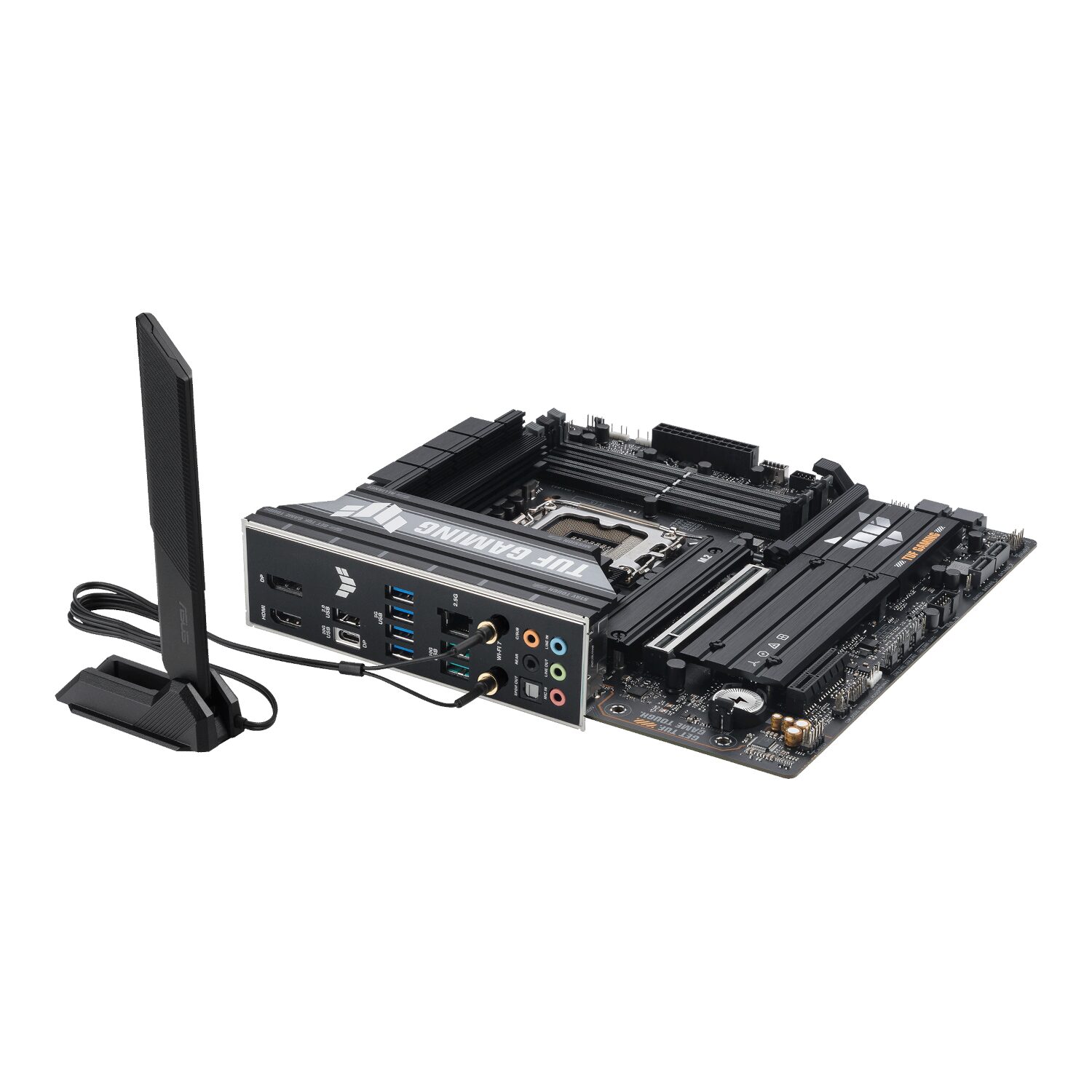 TUFGAMINGB860M-PLUSWIFI-wr-05 Asus TUF Gaming B860M-Plus Wi-Fi M-ATX Motherboard – Intel LGA1851, DDR5, PCIe 5.0. Wi-Fi 7