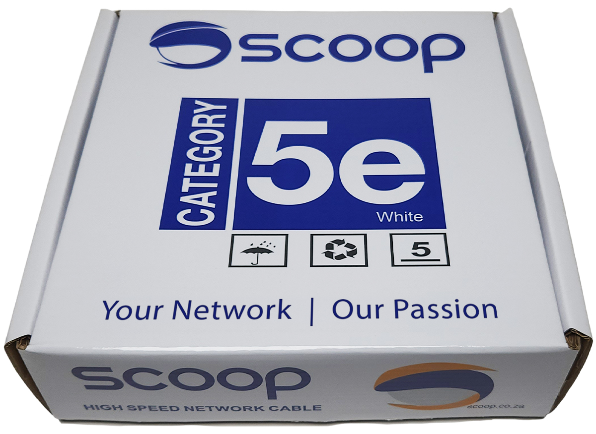 UTP-100CW Scoop 100m Box Cat5e CCA White UTP Cable