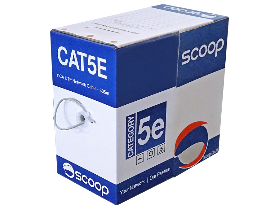 UTP-305C Scoop 305m Box Cat5e CCA Grey UTP Cable