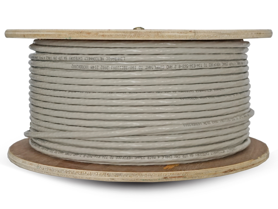UTP-6100A Linkbasic 100m Drum Cat6a Solid Grey UTP Cable
